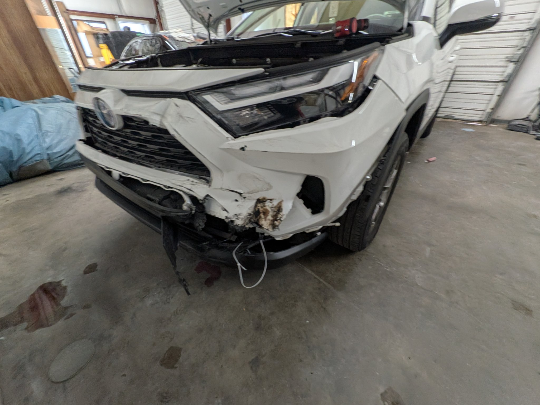 Toyota RAV4 front-end damage before repair