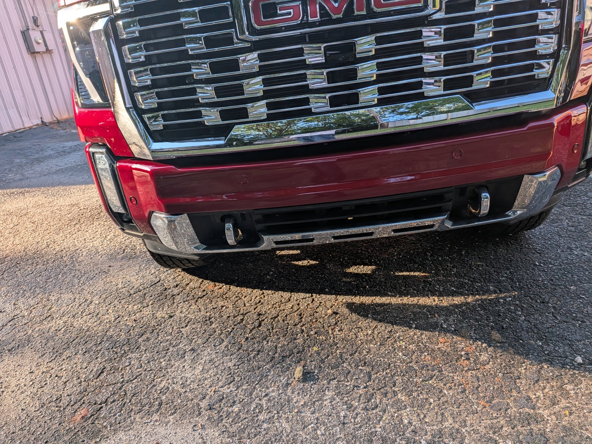 GMC Sierra Denali front end after repair