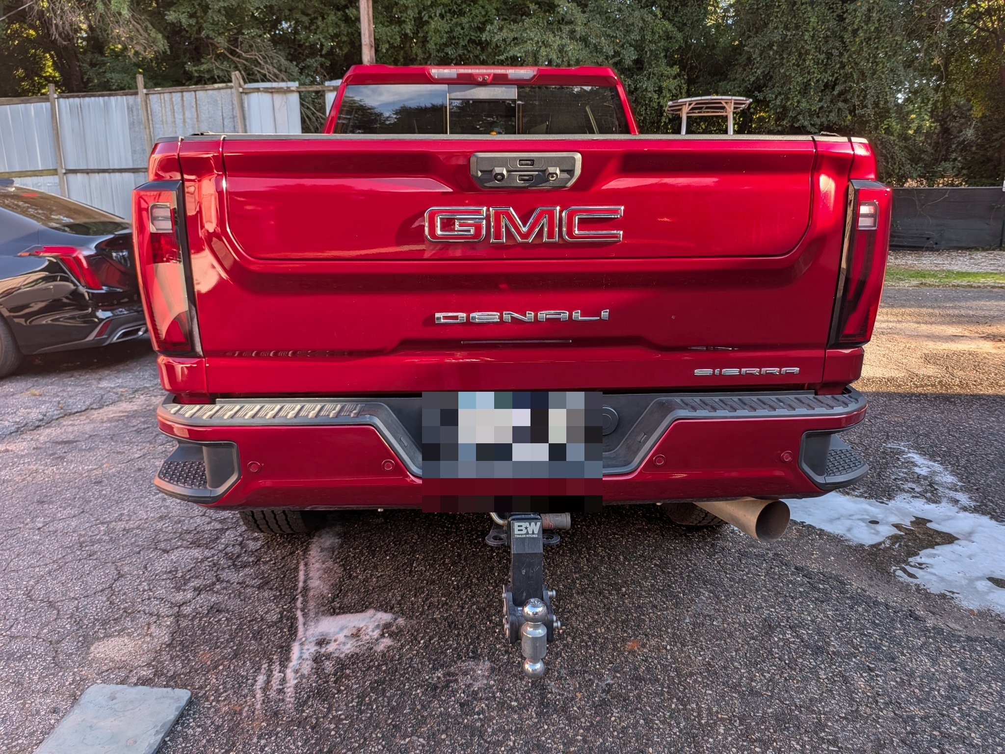 GMC Sierra Denali rear bumper after repair